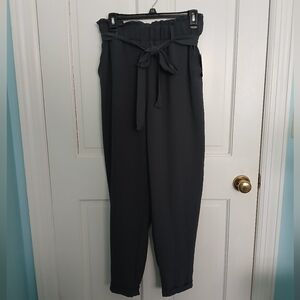SO Paperbag Charcoal Cuffed Taper Pants